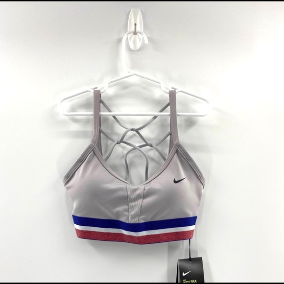 Nike Other - Nike Dry-Fit Indy ‘Grey/Blue/Red’ Training Bra Woman’s Size XSmall